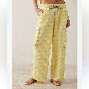 UO Out from Under Butter Yellow Gingham Hoxton Lounge Pant Size Medium